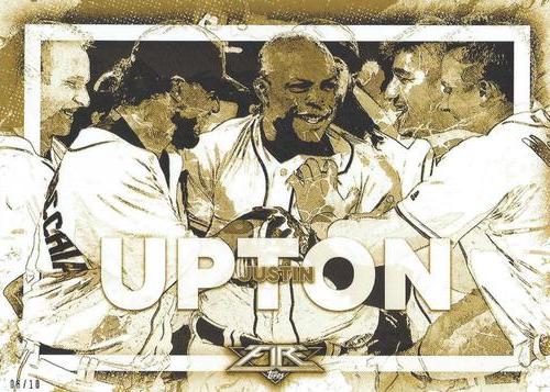 2017 Topps Fire Walk It Off 5x7 - Gold 5x7 #WO-6 Justin Upton Front
