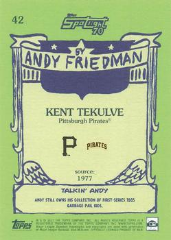 2021 Topps x Spotlight 70 by Andy Friedman #42 Kent Tekulve Back