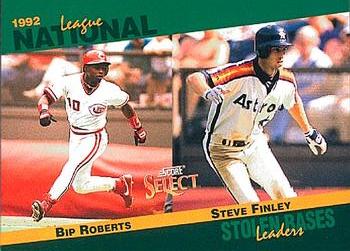 1993 Score - Select Stat Leaders #60 Bip Roberts / Steve Finley Front