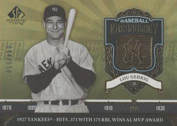 2006 SP Legendary Cuts - Baseball Chronology #BC-LG Lou Gehrig Front
