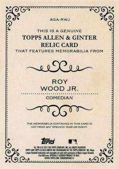 2021 Topps Allen & Ginter - Full-Size Relics A #AGA-RWJ Roy Wood Jr. Back