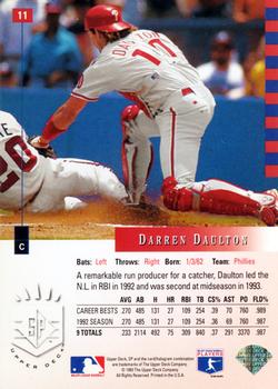 1993 SP #11 Darren Daulton Back