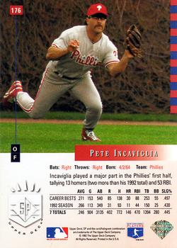 1993 SP #176 Pete Incaviglia Back