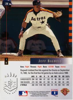 1993 SP #28 Jeff Bagwell Back