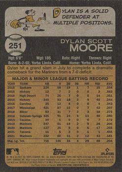 2022 Topps Heritage #251 Dylan Moore Back
