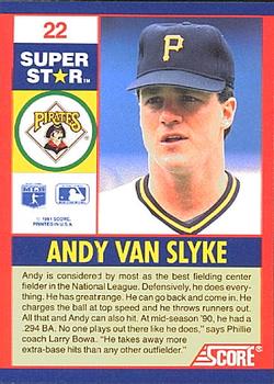 1991 Score 100 Superstars #22 Andy Van Slyke Back