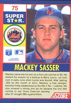 1991 Score 100 Superstars #75 Mackey Sasser Back