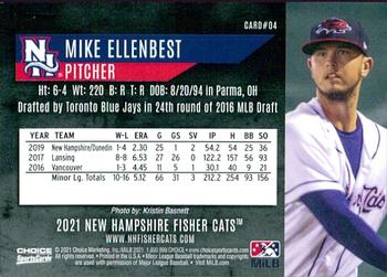 2021 Choice New Hampshire Fisher Cats #04 Mike Ellenbest Back