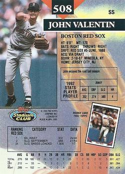 1993 Stadium Club #508 John Valentin Back