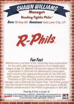 2021 Choice Reading Fightin Phils #36 Shawn Williams Back