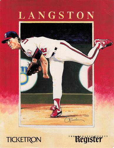1989 Ticketron California Angels #NNO Mark Langston Front