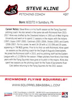 2021 Choice Richmond Flying Squirrels #37 Steve Kline Back