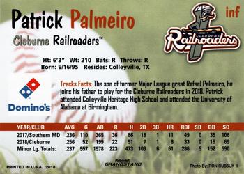 2018 Grandstand Cleburne Railroaders #NNO Patrick Palmeiro Back