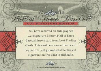 2018 Leaf Cut Signature Hall of Fame Baseball Edition #NNO Goose Gossage Back