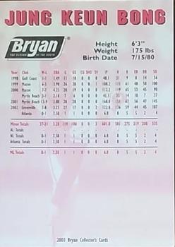 2003 Bryan Atlanta Braves #NNO Jung Bong Back