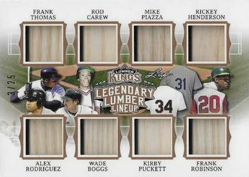 2020 Leaf Lumber Kings - Legendary Lumber Lineup Relics Bronze #LLL-03 Frank Thomas / Rod Carew / Alex Rodriguez / Wade Boggs / Mike Piazza / Rickey Henderson / Kirby Puckett / Frank Robinson Front