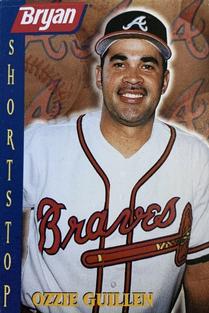 1998 Bryan Atlanta Braves Perforated #NNO Ozzie Guillen Front