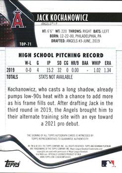 2021 Bowman Platinum - Top Prospects Autographs #TOP-71 Jack Kochanowicz Back