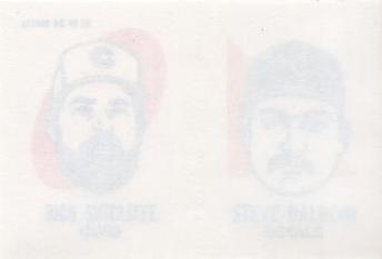 1986 O-Pee-Chee Tattoos - Standard-Sized Panels #21 Steve Balboni / Rick Sutcliffe Back