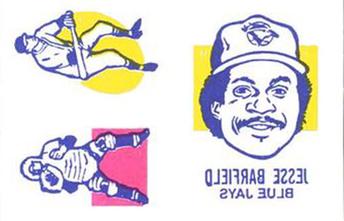 1986 O-Pee-Chee Tattoos - Standard-Sized Panels #NNO Jesse Barfield Front
