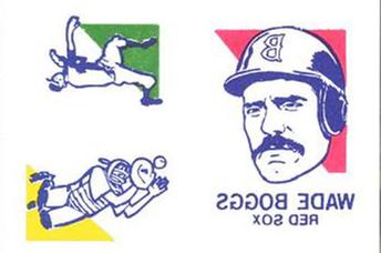 1986 O-Pee-Chee Tattoos - Standard-Sized Panels #NNO Wade Boggs Front