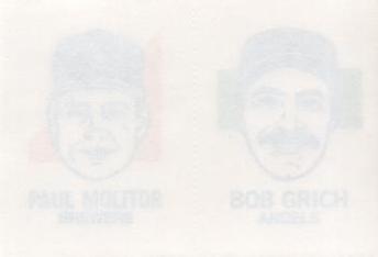 1986 O-Pee-Chee Tattoos - Standard-Sized Panels #NNO Bob Grich / Paul Molitor Back