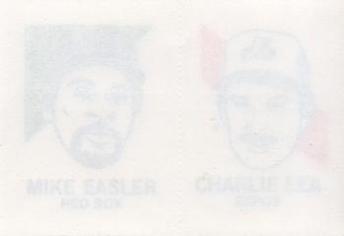 1986 O-Pee-Chee Tattoos - Standard-Sized Panels #NNO Charlie Lea / Mike Easler Back