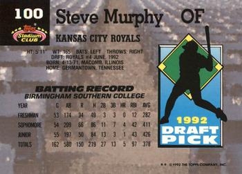 1993 Stadium Club Murphy #100 Steve Murphy Back