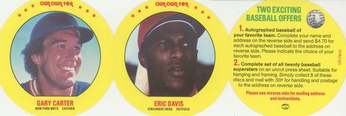 1987 Our Own Tea Discs - Panels #7-8 Eric Davis / Gary Carter Front