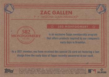2020-21 Topps 582 Montgomery Club Set 3 #2 Zac Gallen Back