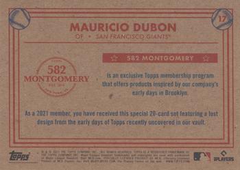 2020-21 Topps 582 Montgomery Club Set 3 #17 Mauricio Dubon Back