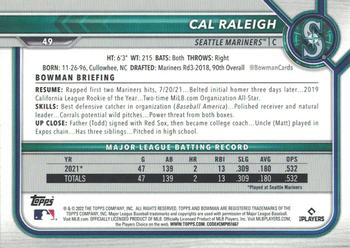 2022 Bowman #49 Cal Raleigh Back