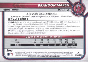 2022 Bowman #81 Brandon Marsh Back