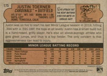 2021 Topps Heritage Minor League - Black #175 Justin Toerner Back