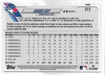 2021 Topps Chrome Sapphire Edition #212 Robbie Ray Back
