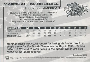 2002 Grandstand AA All-Star Game #NNO Marshall McDougall Back