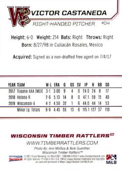 2021 Choice Wisconsin Timber Rattlers #4 Victor Castaneda Back