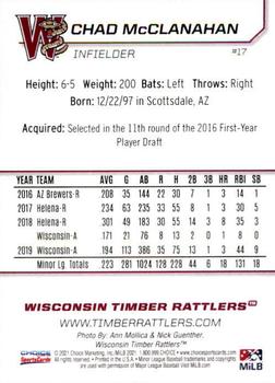 2021 Choice Wisconsin Timber Rattlers #17 Chad McClanahan Back