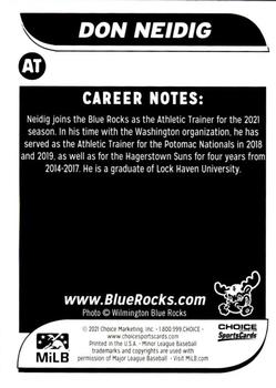 2021 Choice Wilmington Blue Rocks #NNO Don Neidig Back