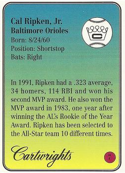 1993 Cartwrights Players Choice - Special Collector's Edition (Blue Foil) #7 Cal Ripken, Jr. Back