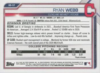 2021 Bowman Draft 1st Edition #BD-57 Ryan Webb Back