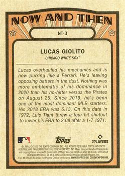 2021 Topps Heritage - Now and Then #NT-3 Lucas Giolito Back