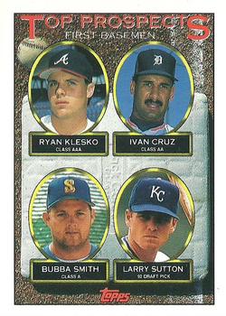1993 Topps #423 Ryan Klesko / Ivan Cruz / Bubba Smith / Larry Sutton Front