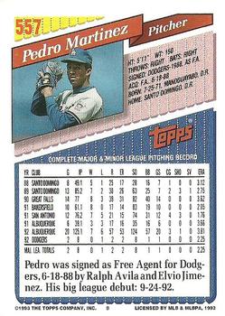 1993 Topps #557 Pedro Martinez Back