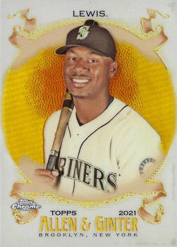 2021 Topps Allen & Ginter Chrome - Gold Refractor #75 Kyle Lewis Front
