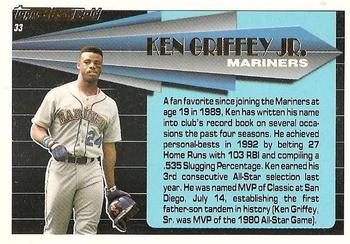 1993 Topps - Black Gold #33 Ken Griffey Jr. Back
