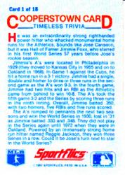 1987 Sportflics - Cooperstown Timeless Trivia #1 Timeless Trivia Back
