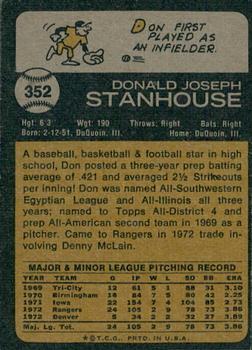 2022 Topps Heritage - 50th Anniversary Buybacks #352 Don Stanhouse Back