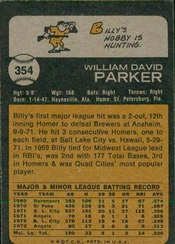 2022 Topps Heritage - 50th Anniversary Buybacks #354 Billy Parker Back