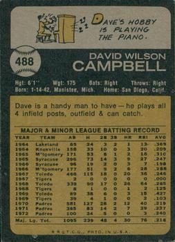 2022 Topps Heritage - 50th Anniversary Buybacks #488 Dave Campbell Back